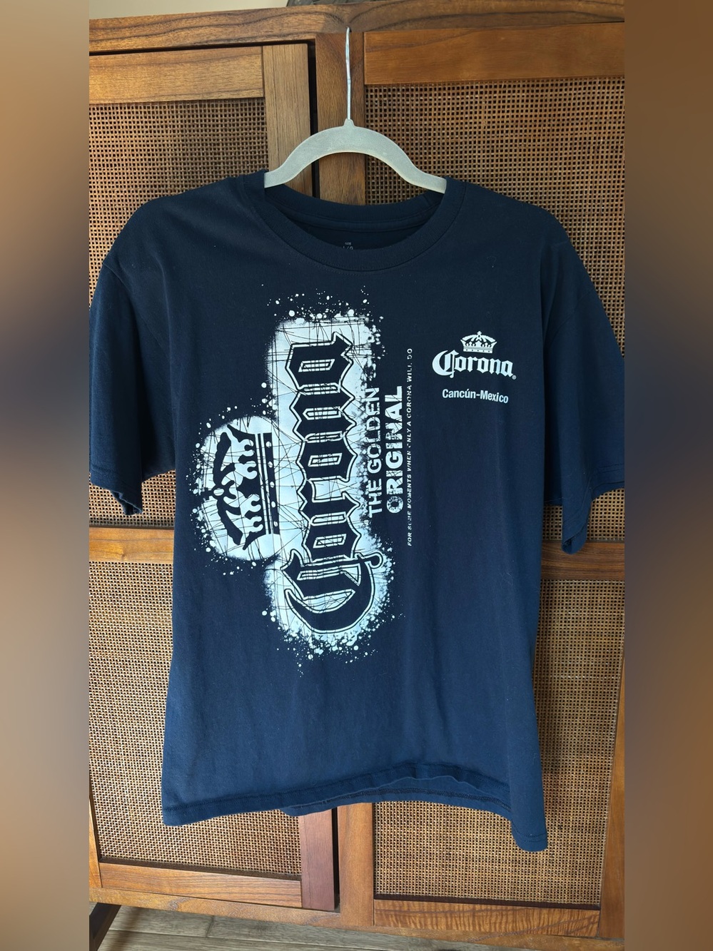 Corona Black Graphic Logo Tee with White Print